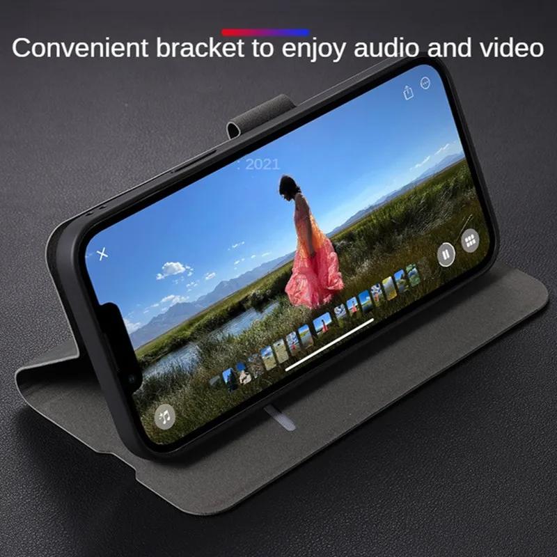Luxury Leather Magnetic Flip Case for Xiaomi Poco F6 Pro X6 5G M6 Pro Protective Cover Stand Phone Holder Shockproof Cover