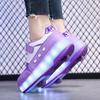 TUINANLE 2 Wheel Roller Shoes Boys and Girls Walking Shoes Can Walk, Slide and Shrink Flashing Lights for Primary School Students