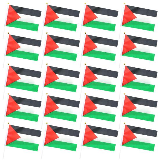 10/20/50/100Pcs Palestine Mini Flags with Pole Hand Held Small Palestine Stick Flags Miniature Hand Waving Flags