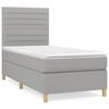 VidaXL Divan Bed with Mattress Light Grey 80x200 Cm Fabric - Model 3142369
