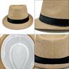 Unisex Woven Straw Fedora Sun Hat - Outdoor Beach Jazz Hat with Sun Protection