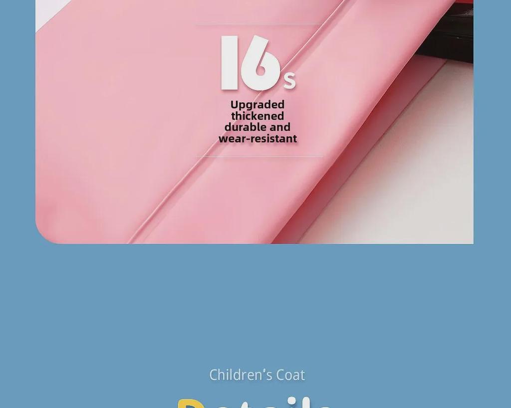 Kids' Thickened and Lengthened Raincoat with Backpack Space for Primary School Students