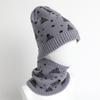 Winter Velvet Thickened Cedar Pullover Hat Women's Scarf Two-piece Warm Knitted Hat Windproof Ear Protection Hat Scarf Men