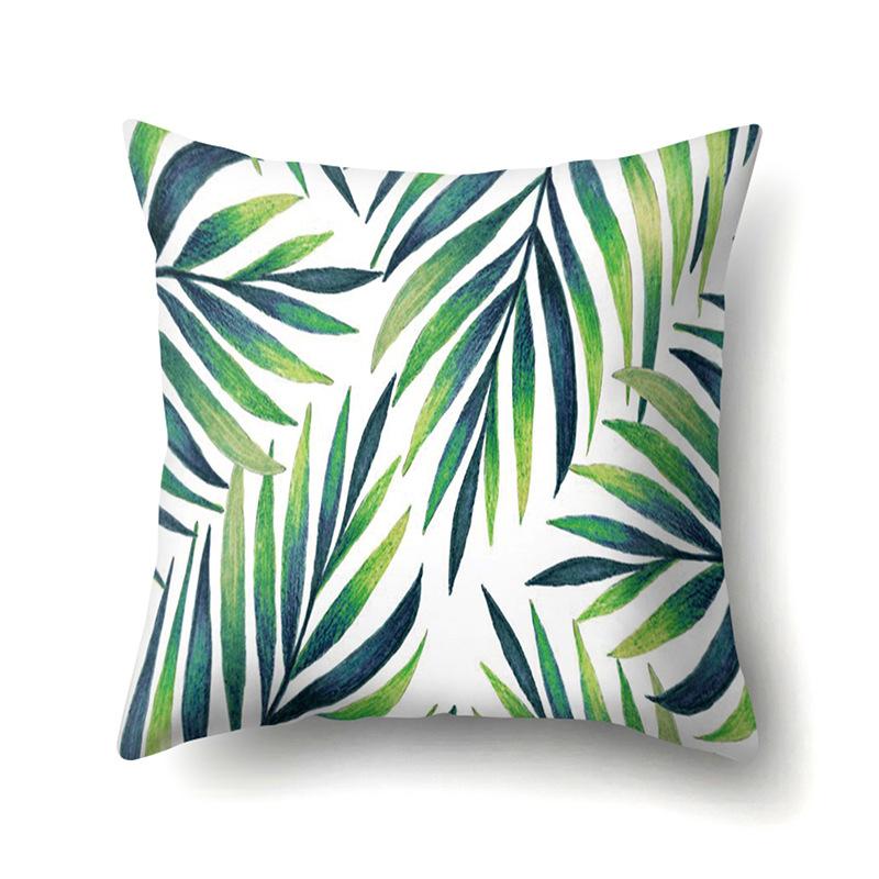 Полиэстеровая наволочка Скандинавский растительный стиль Принт с цветами Бархатная наволочка из персиковой кожи