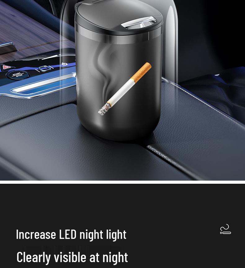 Stylish Fireproof Metal Car Ashtray with Lid – Dustproof Accessory for Men & Women