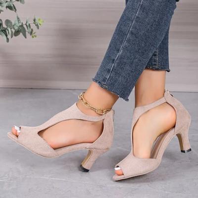 2024 Женские летние новые модные дизайнерские женские сандалии Fish Mouth для отдыха на открытом воздухе повседневные удобные женские туфли на высоком каблуке большого размера