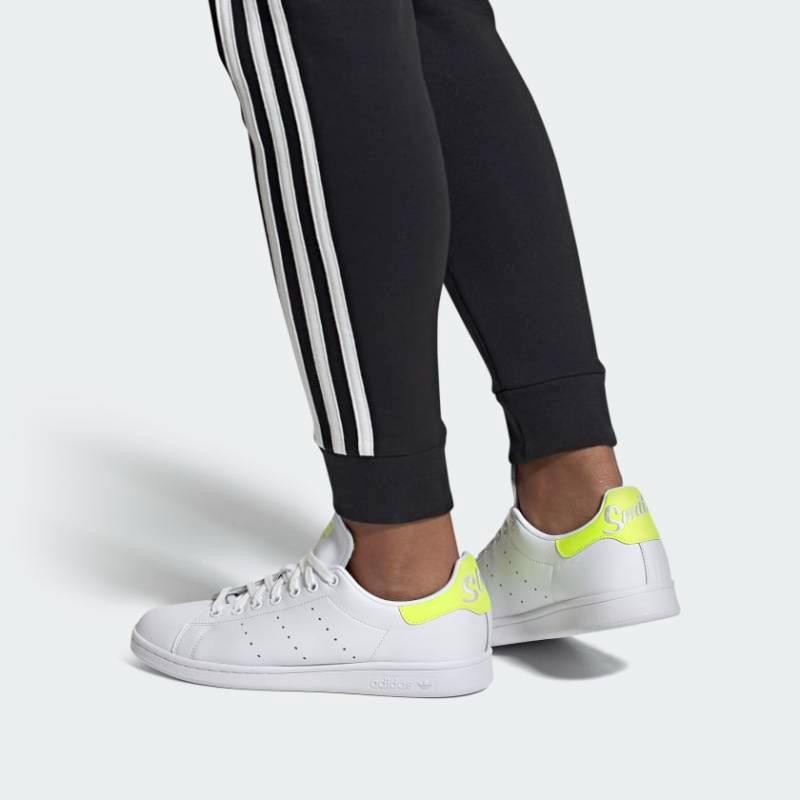 Adidas Кроссовки Stan Smith Белые Неоново-желтые EE5820