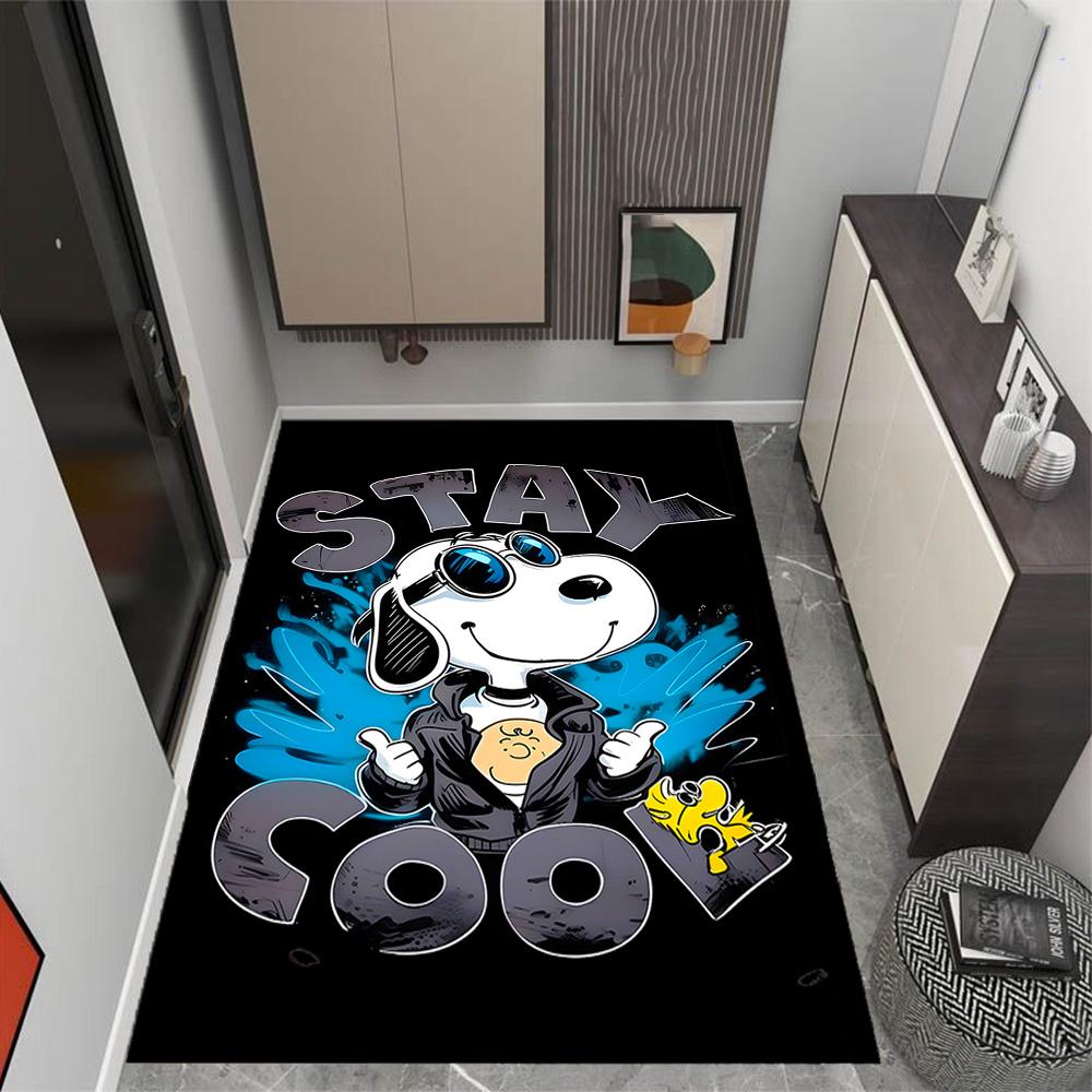 Snoopy And Woodstock Friendship Themed Anti-Slip Rugs - Polyester Home Decor, Suitable for Bedrooms, Living Rooms, Doorways, Studios, and Decorations