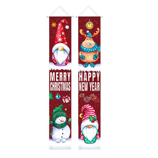 1 пара рождественских двустиший, которые легко повесить, Санта-Клаус, знак на крыльцо, баннеры на дверь, многоразовые подвесные двустишия для входной двери, принадлежности для новогодней вечеринки
