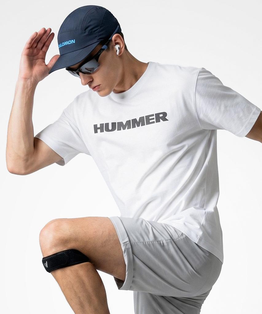 HUMMER H3 Фирменный Логотип Буквами Функциональная Крутая Короткая Футболка Белая