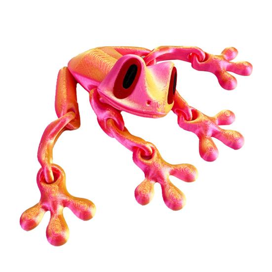 Магнит на холодильник с лягушкой, напечатанный на 3D-принтере, подвижные суставы, игрушка-непоседа в виде лягушки, артикулированное животное