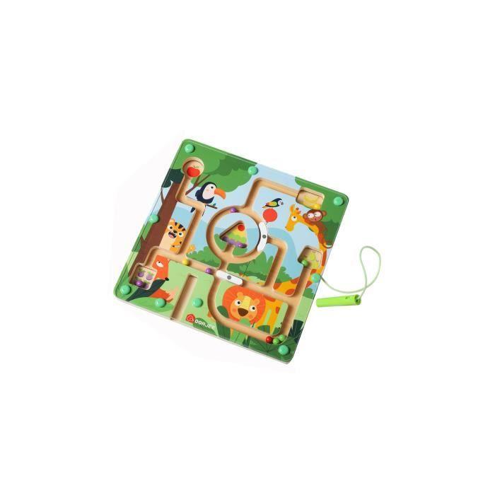 Jeu en bois éducatif - Animaux - Labyrinthe magnétique - 22 cm - À partir de 2 ans - Amusant et éducatif