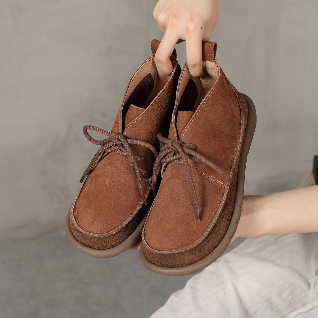 Женские короткие ботинки из кожи, Мягкая подошва, Мягкая поверхность, Супер удобные, Большая подошва, Широкая стопа, Тонкие, Модные, Универсальные повседневные короткие ботинки, Ботинки Мартинс