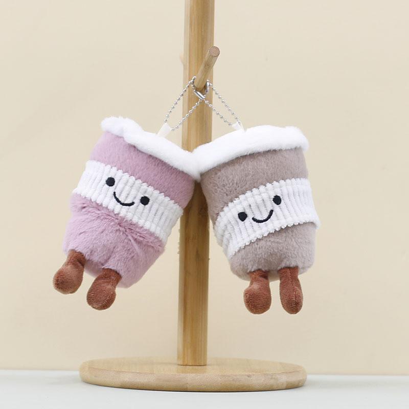 Adorable Cup Tea Plush Toy Keychain With Soft Pp Cotton Filling For Girls