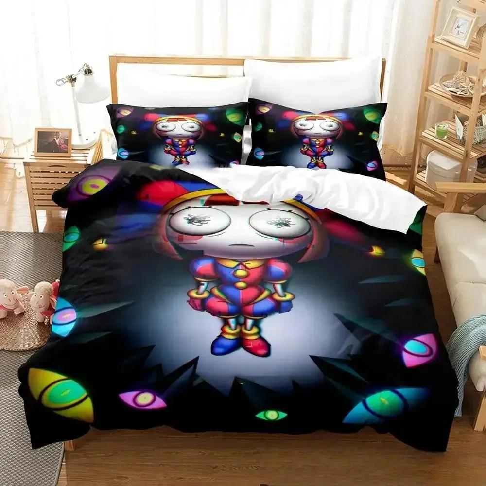 3D Print Cartoon Amazing Digital Circus Bedding Set Boys Girls Twin Queen King Size Duvet Cover Pillowcase Bed Boys Adult