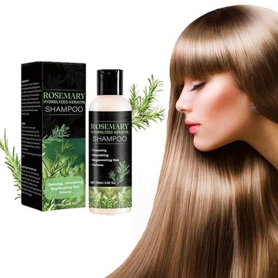 Органический шампунь для волос с розмарином - с гидролизованным кератином, для густоты и объема, уменьшает ломкость и придает блеск, 200 мл