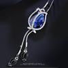 Длинные ожерелья и подвески для женщин Collier Femme, синий тюльпан, массивное свитер-цепочка, ожерелье, модные серебряные ювелирные изделия с кристаллами 2021