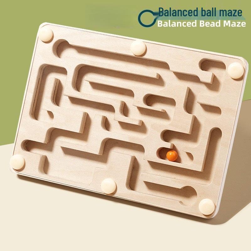 Wooden Palm-Sized Balance Maze: Children's Concentration & Coordination Toy