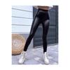Women's High Waist Raised Leather Leggings
