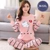 M-5XL Winter Pajamas Women Korean Version Long Sleeve Homewear Loose Two-piece Suit Plus Size Can Be Wear Outdoor