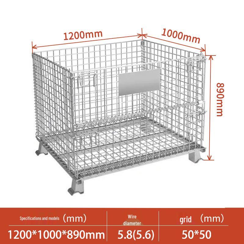 Movable Foldable Metal Storage Cage for Warehouse and Workshop Logistics