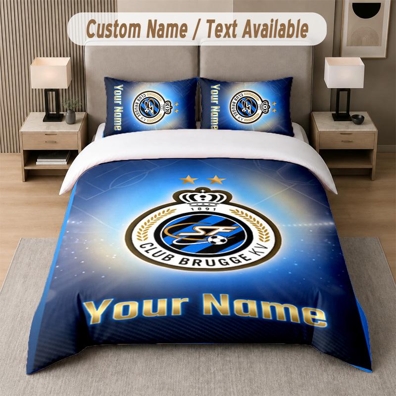 Club Brugge FC Design Bedding Set Custom Text 1 Duvet Cover & 2 Pillow Cases