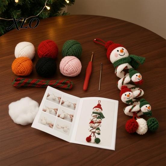 Personalized Handmade Keepsakes Crochet Spiral Ornament DIY Kit for Adults, Beginners, Christmas Craft Set Fun Winter Indoor Activities with