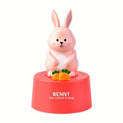 Очаровательный розовый кролик кухонный таймер Прочный АБС-пластик, магнитное крепление для холодильника, милый дизайн животного с индикацией часов и минут, идеально подходит для приготовления пищи, учебы, напоминаний