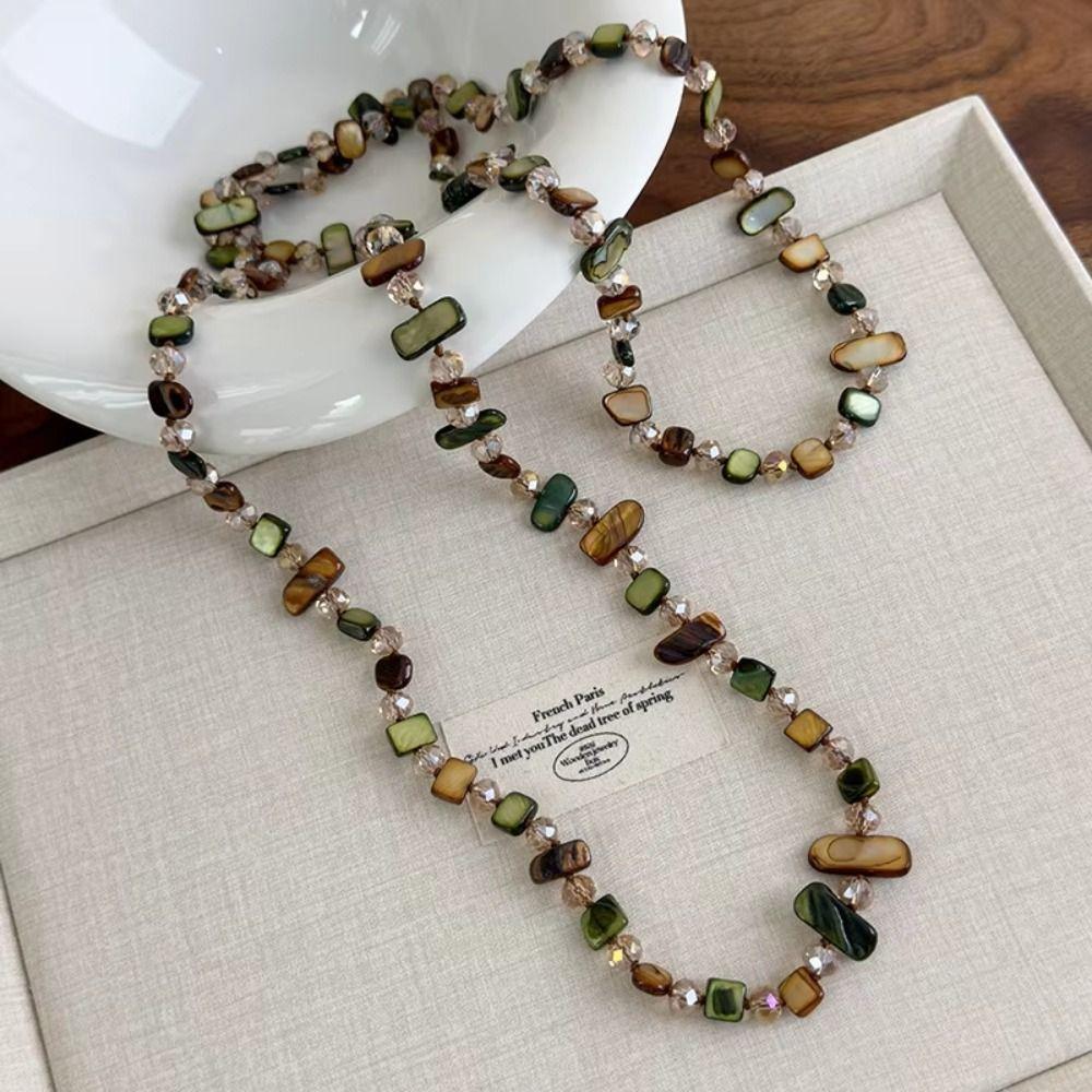 Креативное богемное ожерелье-подвеска, ретро двухслойное ожерелье, винтажная длинная цепочка-свитер, женское