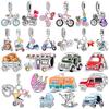 Charms Bead Copper Bicycle Flower Stroller Pendants Fit Bangle Bracelet Necklace Diy Jewelry