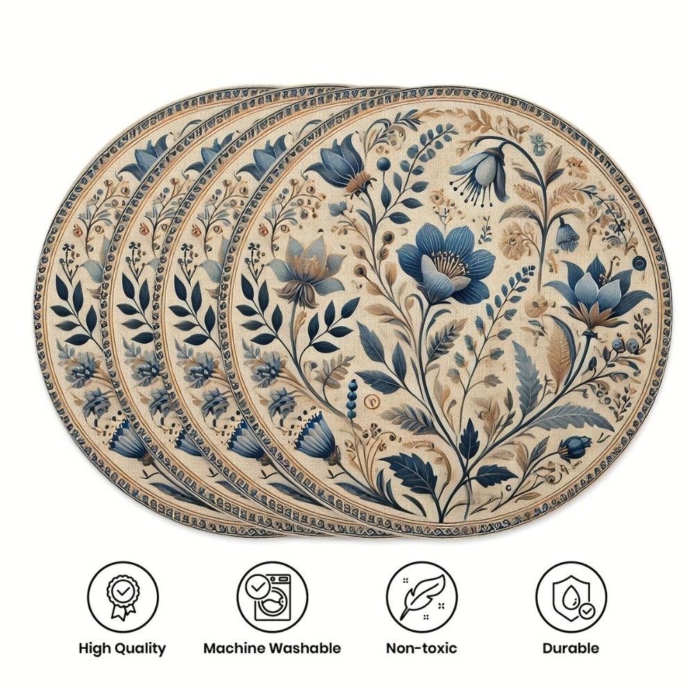 Middle East Style Coffee Cup Mats Embroidery Round Dining Mat Kitchen Supplies