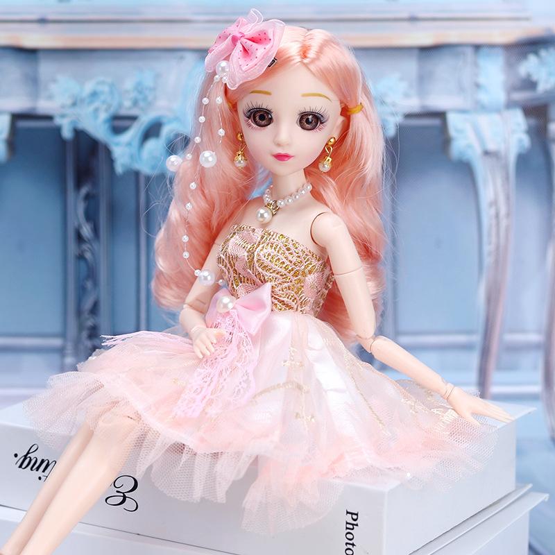 Мини-подвижная 20-шарнирная кукла, 36 см, игрушка для девочек, 3D большие глаза, BJD принцесса, полная одежда, коллекция платьев, детская кукла в подарок
