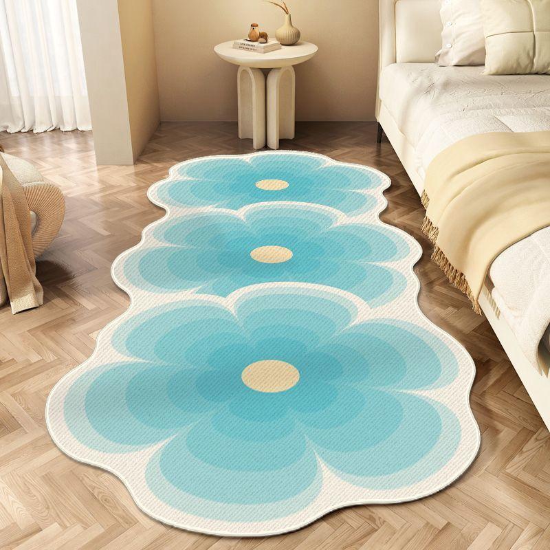 Flower Cycle Bedside Plush Floor Mat Fluffy Soft Carpets for Living Room Modern Nordic Bedroom Decor Carpet Thick Anti-slip Rug