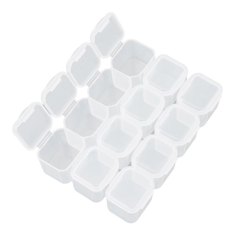 Fashion Plastic 28 Slots Nail Art Tools Jewelry Beads Storage Box Case Organizer