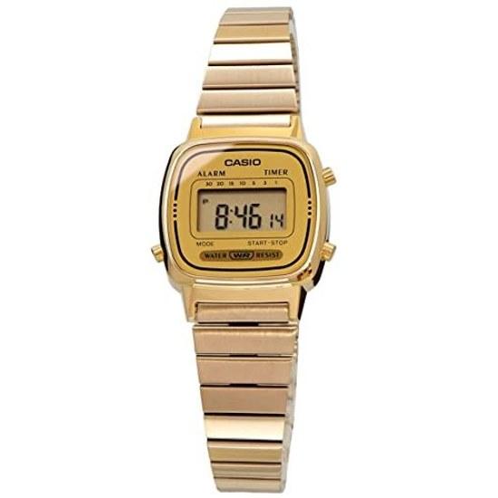 CASIO женские наручные часы цифровой дизайн LA670WGA-9 золотой зарубежная модель