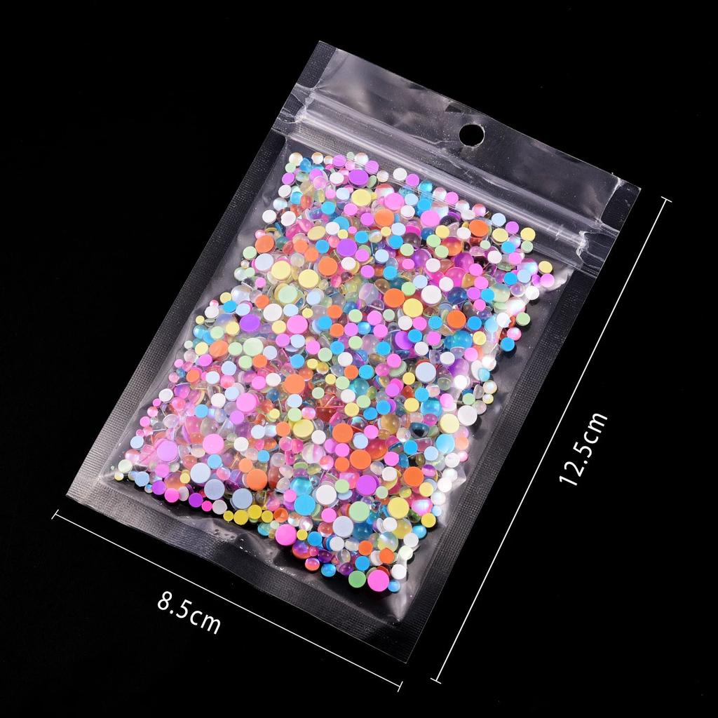 Кристалл Стеклянный Мокко Полукруглый Жемчужный Ногтевой Шарик Diy Nail Art Человек Рыбка Бусина Красота Мобильные Телефоны Аксессуары