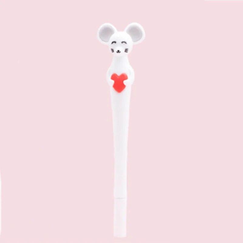 1 шт., канцелярские принадлежности, милый ПВХ, мягкий клей, мышь, мультяшный пресс, гелевая ручка, школьная мода, офисные принадлежности, ручка с животными