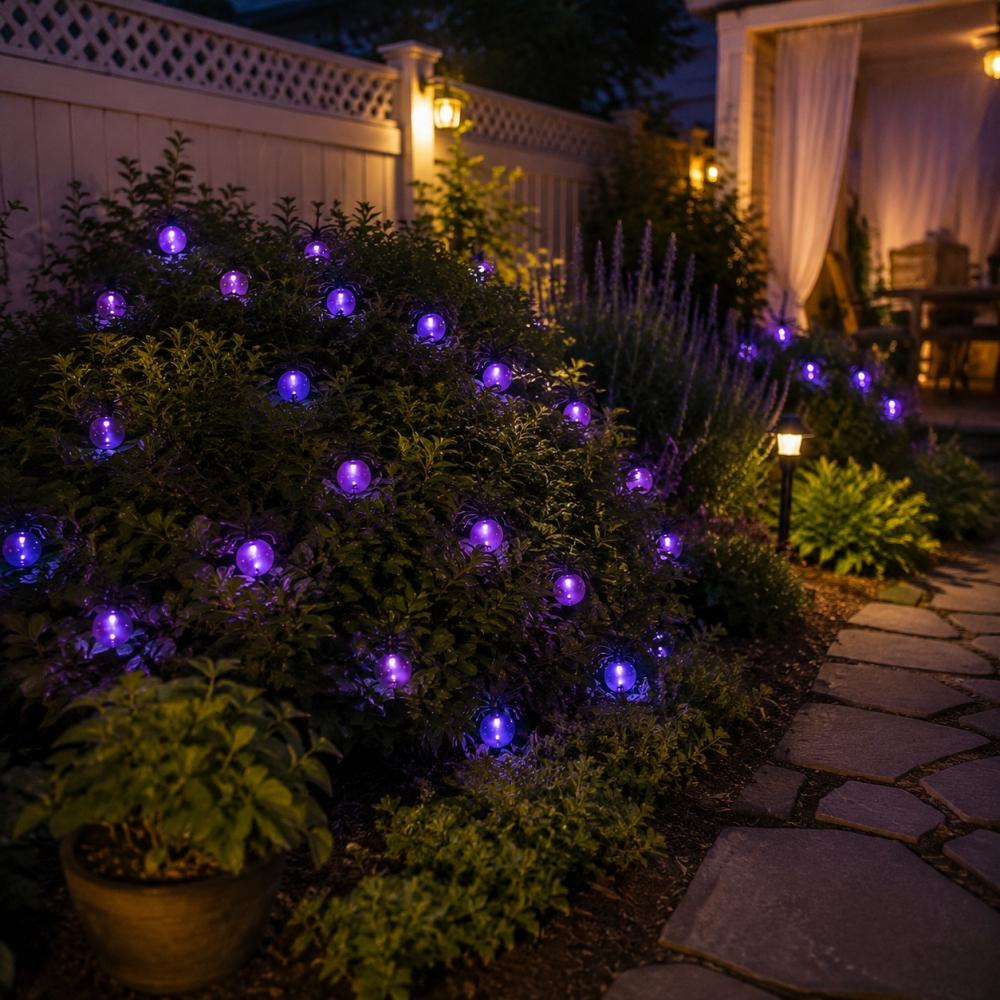 Xiaomi Solar Halloween Spider String Lights 5M with 20 LED Purple Lights Outdoor Garden Fence Waterproof Decorative Lighting