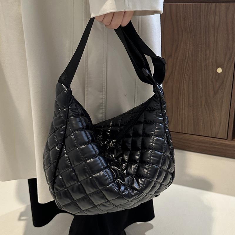 Сумки Осенние и зимние сумки из хлопка с вышивкой в виде ромбов Большая вместимость Модные и универсальные сумки через плечо на одно плечо