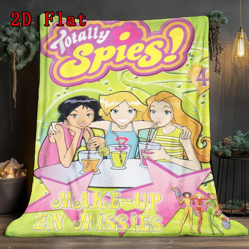 Totally Spies 2D Flat Pattern Flannel Blanket High quality All Seasons Warmth and Comfort Perfect for Christmas Gifts.