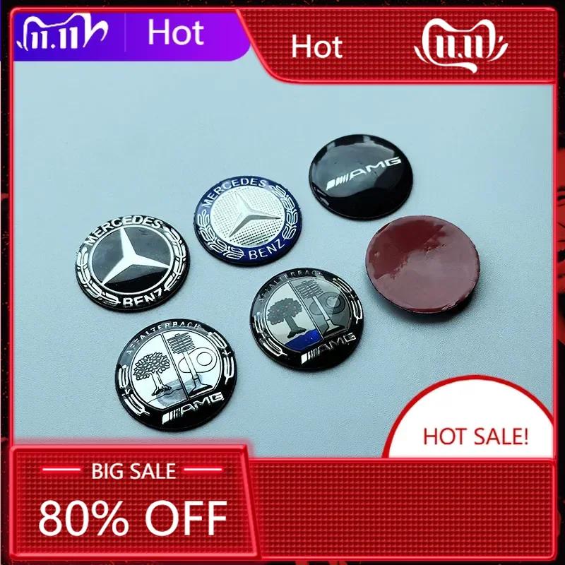 C200 E200 For Mercedes Benz 29mm 38mm Curved Logo Cap Multimedia Knob Hood Cover Badge for Mercedes Benz AMG Star Wheat Apple Tr