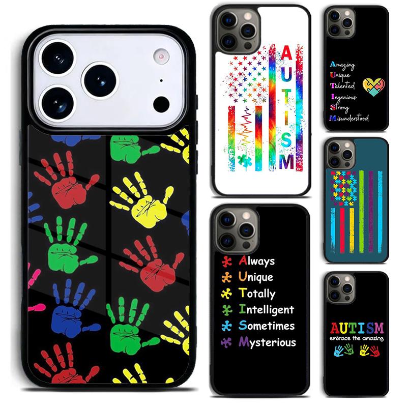 Autism Phone Case For iPhone 17 16 15 14 13 12 11 Pro Max Plus 17Air Soft Silicone Cover