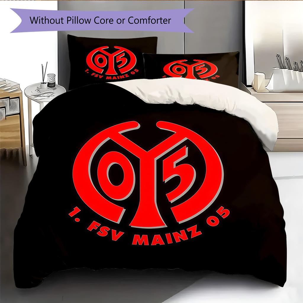 FSV Mainz 05 Pattern Bedding Quilt Set Home Decoration Gift (1 * duvet cover + 2 * pillowcase without core)