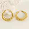 Новые модные круглые серьги из нержавеющей стали спиральный дизайн титановая сталь позолоченные ювелирные изделия серьги премиум-класса
