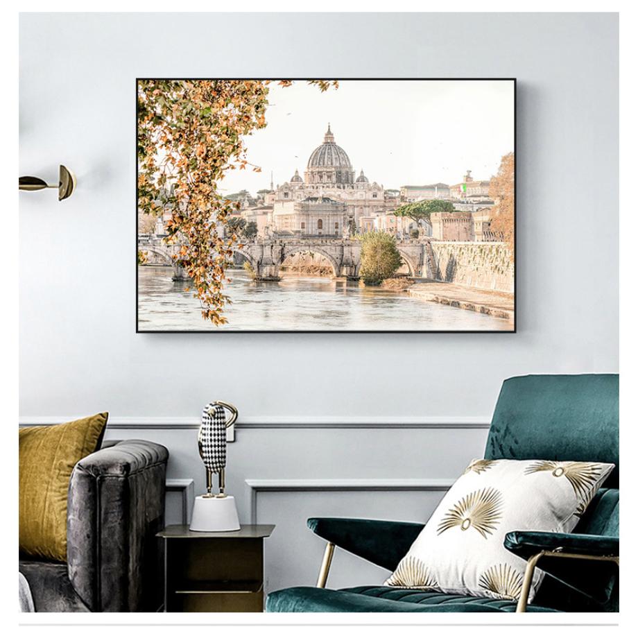 Французская деревня, белая пустыня, апельсиновое дерево, скандинавские постеры и принты, Париж, Рим, настенная живопись на холсте, украшение для дома, гостиной