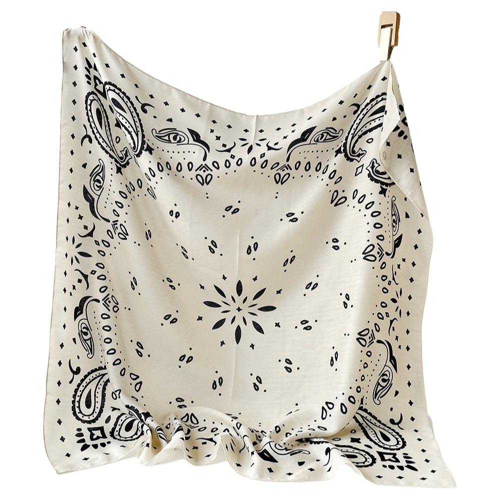 Breathable Cashew Nut Print Silk Scarf Korean Style Square Handkerchief Small Scarves Beach