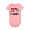 Baby Romper I Love My Grandma and Grandpa Print Bodysuit Infant Romper Short Sleeve