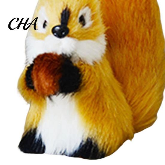 Cute Animal Pendant for Car Mirror Plush Squirrel Hanging Ornament, Artificial Fur Figurine Christmas Realistic Stuffed Toy Tree Decor, Rearview