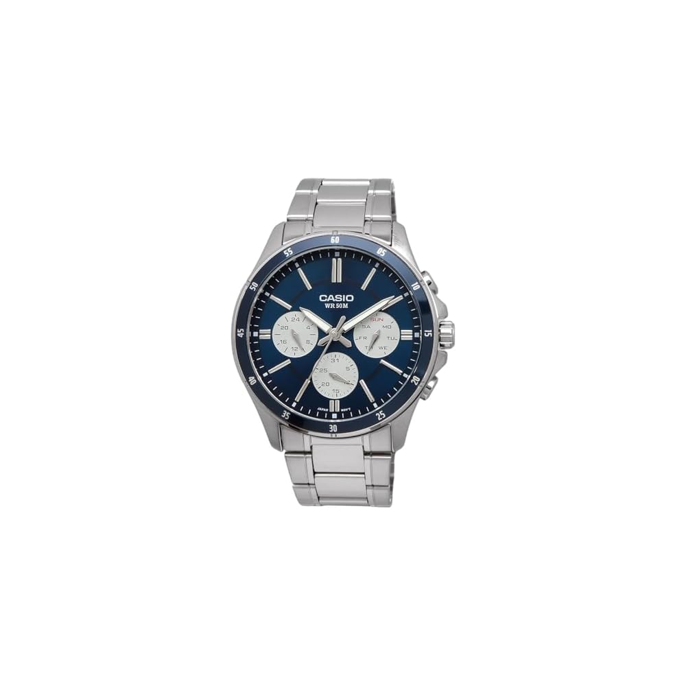 Casio Standard Quartz Men's Watch MTP-1374D-2A3V 24-Hour Display Blue Overseas Model