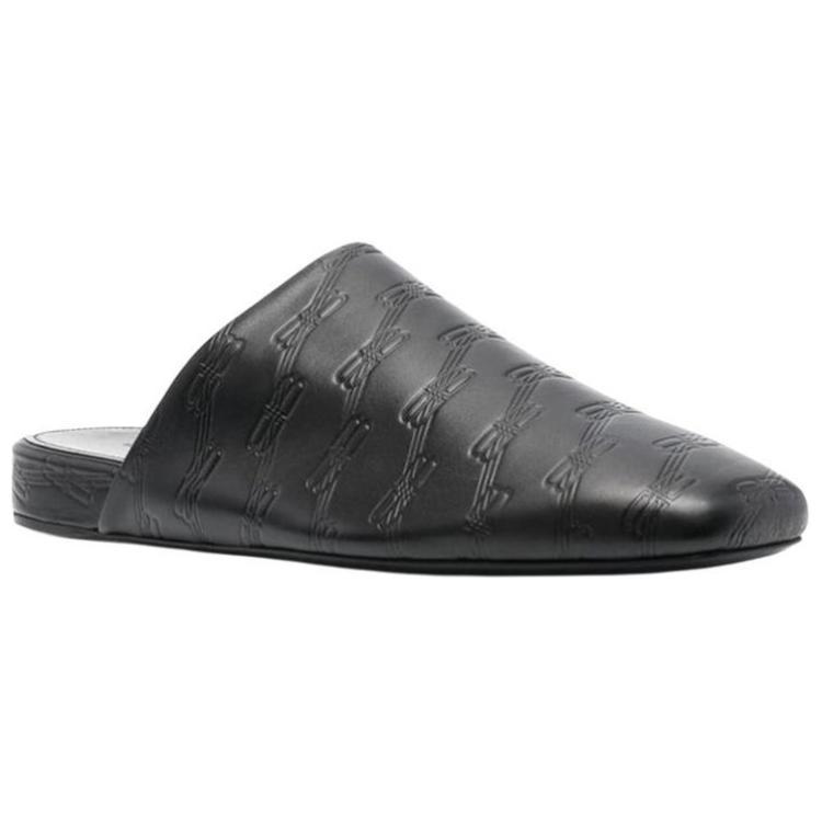 Balenciaga Leather Cosy BB Mules 'Black' Men's 743926WB7221000